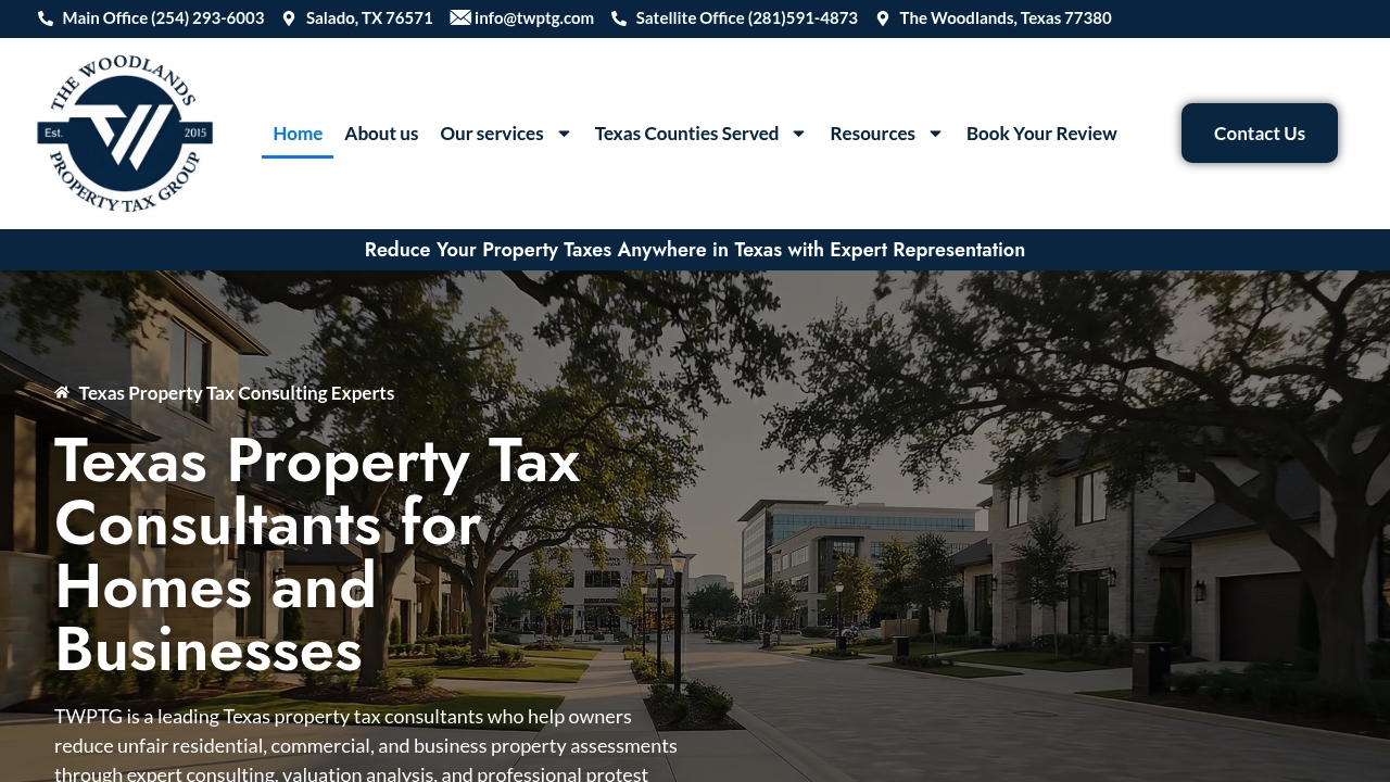The Woodlands Property Tax Group website by Revolution Web Studios
