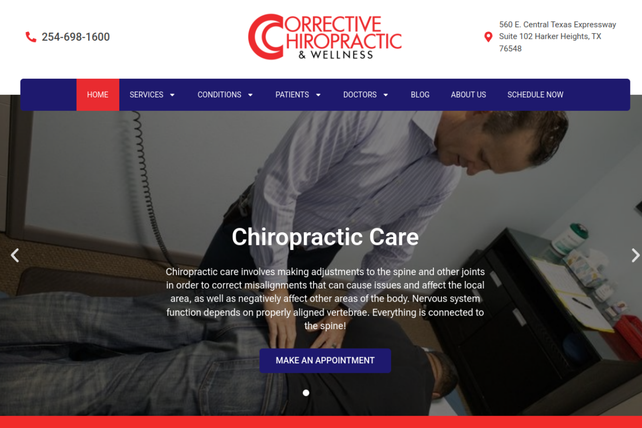 Corrective Chiropractic & Wellness website by Revolution Web Studios